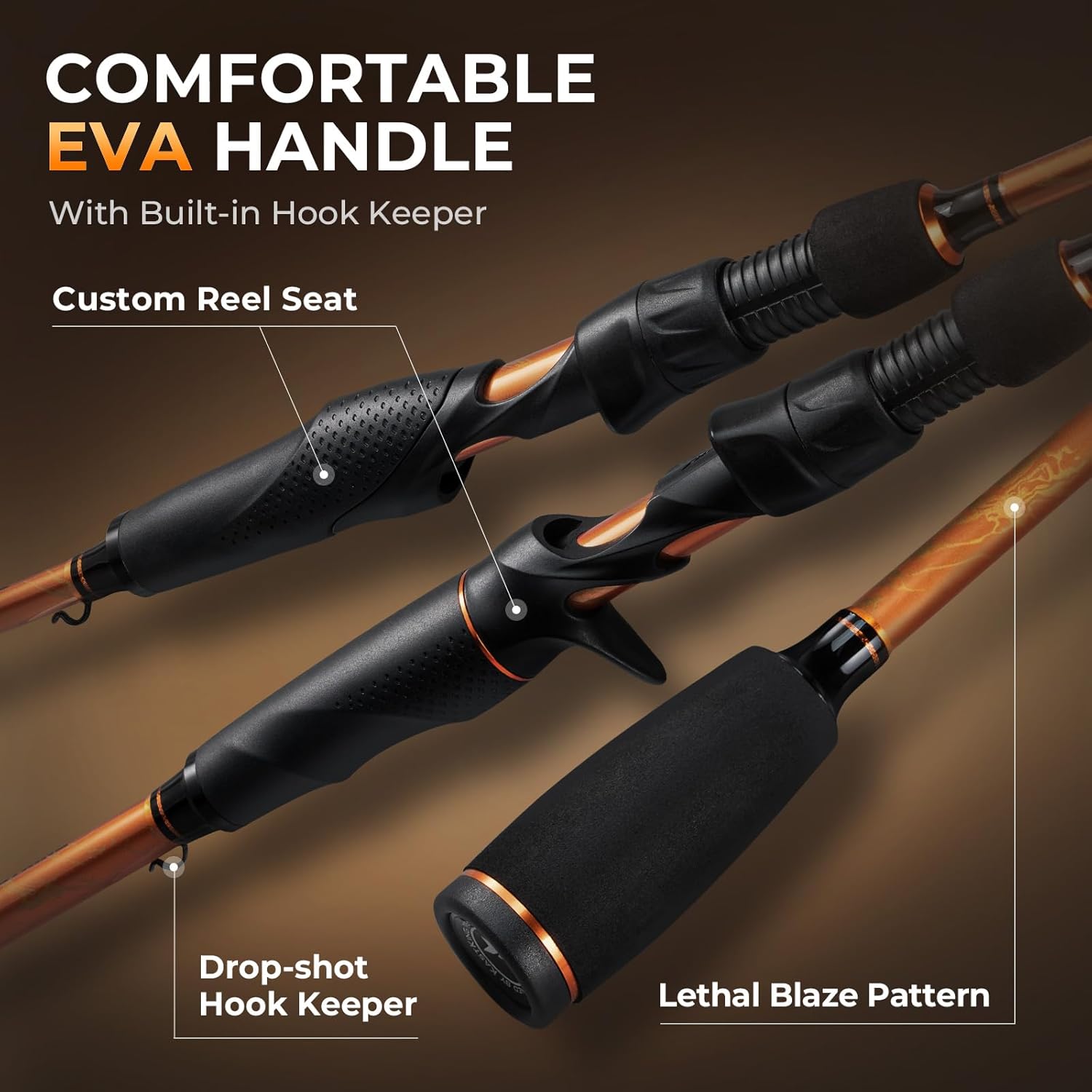 KastKing Lethal Blaze Twin-Tip Rod & Reel Combo – Spinning & Baitcaster, IM6 Graphite, Backup Tip, Stainless Steel Guides, EVA Handle KastKing Lethal Blaze Twin-Tip Rod & Reel Combo – Spinning & Baitcaster, IM6 Graphite, Backup Tip, Stainless Steel Guides, EVA Handle