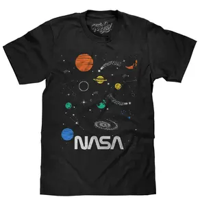 NASA Planets and Stars Space T-Shirt - Black