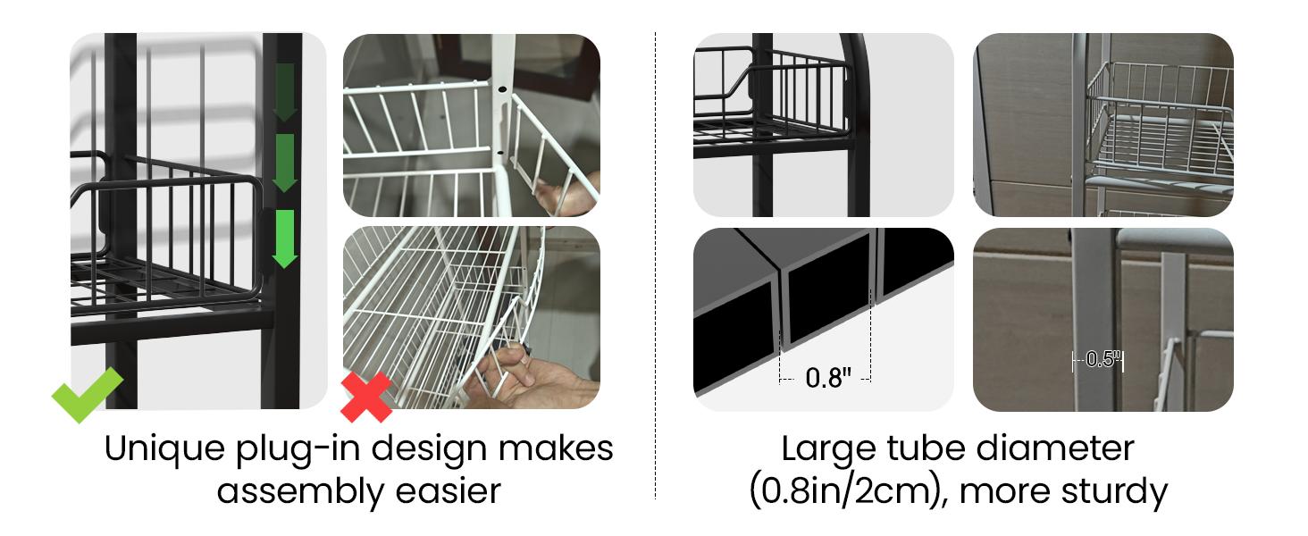 Commercial 5 Tier Freestanding Retail Display Rack for Snacks and Candy, Heavy Duty Q235 Steel Chip Stand with Sliding Baskets, 360° Rotating Silent Wheels, 4 Foot Pads & 10 Price Tags