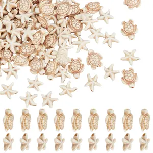 About 118 Pcs Turquoise Beads Starfish & Tortoise Shape Turquoise Beads Dyed Sea Theme Beads for Bracelet Necklace Jewelry Making