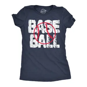 Womens Funny T Shirts Base Ball Graphic Tee For Ladies Funny Womens T Shirts Cute Vintage Fashion Casual Ladies T-Shirt Gift Funny Baseball Top Women's Novelty Tees Navy -