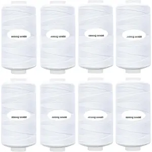 8 Spool Total 4000 Yards Sewing Thread (White)
