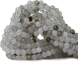 60 count 6mm  Light Green Ice Quartzite  Round Loose Beads for  Making 1 Strand 15"