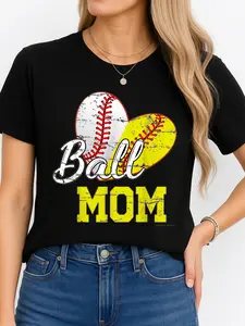 Baseball Mom T Shirt Black Sports Fan Gift Personalized Unisex Women's Top All Season Comfortable Breathable Short Sleeve Tee Suitable For Any Outfit Made In Usa