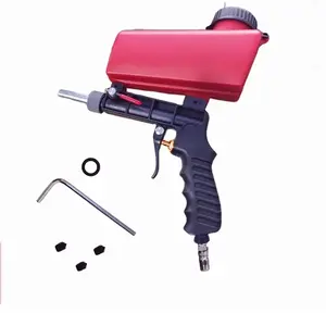 Small Portable Plastic Pneumatic Sandblasting Gun, Handheld Gravity Feed Blaster for Home Metal Rust Removal and Polishing