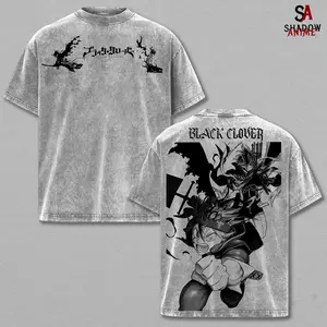 Asta x Yuno Tee Washed – Black Clover Washed Anime Manga T-Shirt, Vintage Washed Rival Brothers Destiny Graphic Tee, Unisex Oversized Streetwear Shirt, Dual Grimoire Power Shonen Anime T-Shirt, Relaxed Heavyweight Oversize Clover Kingdom Top, Gift For Fan
