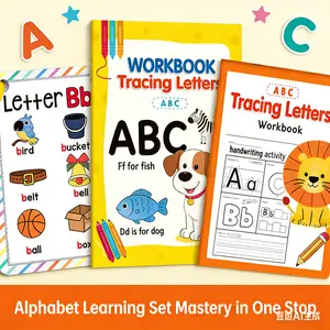 3PCS Writing Reading Practice Books for Kids, Handwriting Workbooks, Number Letter Tracing Books for Kids Age 3-8 Kindergarten Preschool Calligraphy Reading & Writing Materials