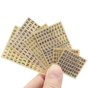 Glitter Alphabet Letters Number Mini Sticker, 6 Counts/set DIY Crafts Scrapbooking Sticker, DIY Decoration for Scrapbooking, Journaling, Gift Wrapping