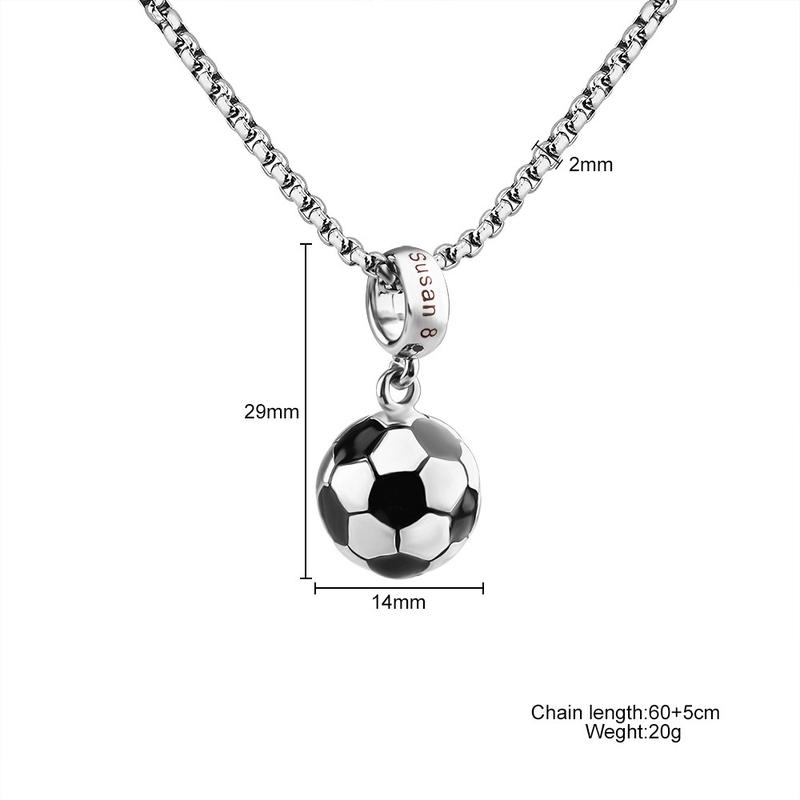 BNCHNG Customized Football Engraved Necklaces, Personalized Text Soccer Pendants,Gifts for Football Enthusiasts of All Ages (Remarks/Private Message Print Content)