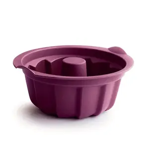 Silicone Bundt CAKE Form - Purple Silicone Mold for Baking with Unique Design and Handles