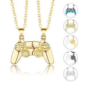 Game console handle necklace personality men and women couple necklace a pair of magnet magnet attraction pendant accessories