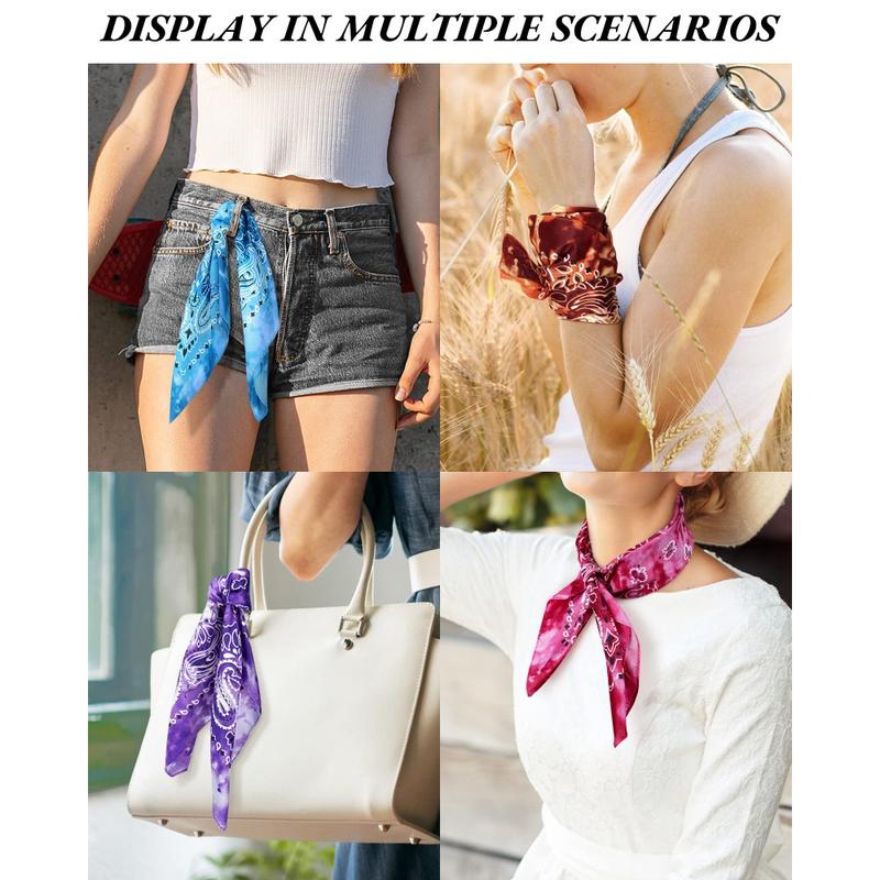 14PCS Paisley Print Bandanas for Men Women - Large Multicolor Scarves,Headbands Cowboy Hats - Soft Fabric,Versatile Fashion Accessories,Hair Bandana,Summer Headwear, Vibrant Scarf,Durable Headband, Head Wrap