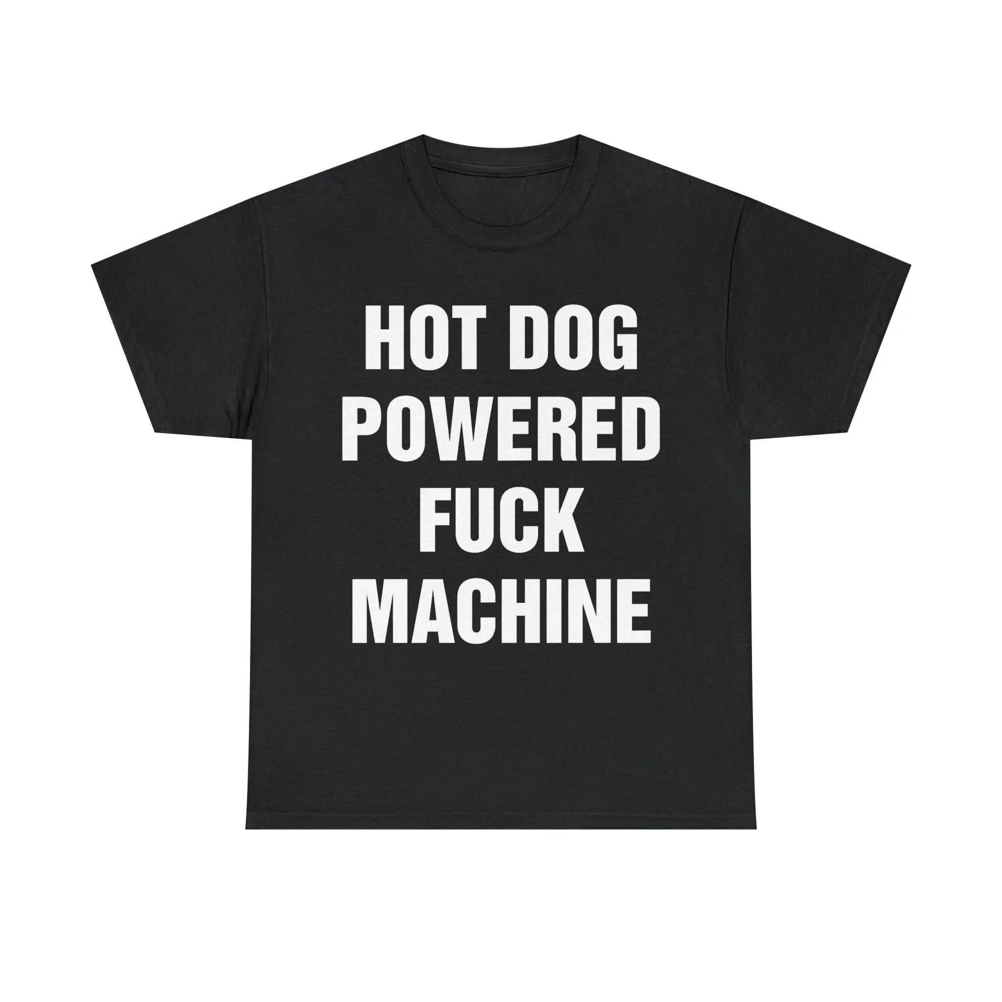 Men's Casual Cotton Seamless Short-Sleeve Round-Neck Graphic T-Shirt - Funny Hot Dog-Powered Meme Design, Menswear Plain Top, Tshirt, Funny Shirts, Fitted Cut, Fabric
