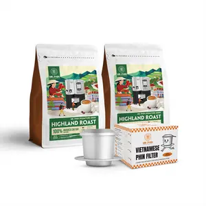 Highland Roast – Arabica Coffee Ground with Vietnamese Phin Filter (1.1 lb/2 Pack)