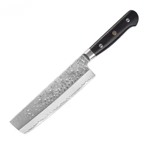 TUSKBLADE Hammer-Finished Utility Cleaver – 9Cr18MoV Core with Ebony Handle