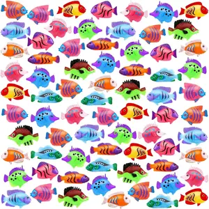 72Pcs Plastic Fish Toys, Tropical Fish, Mini Plastic Fish, Toy Fish Set for Children's Party Supplies and Decoration