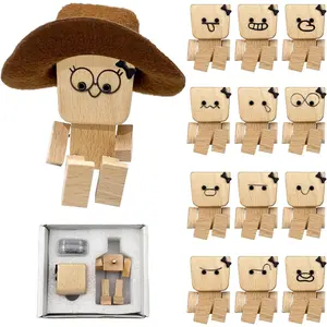 Wooden Shaking Toy with Magnetic Expressions, Stress Relief Desk Decor, Cute Dashboard Ornament, Funny Gift for Her