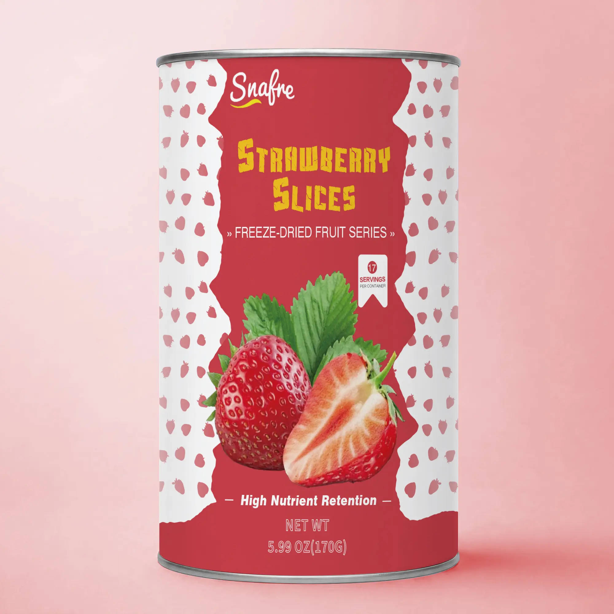 SNAFRE Freeze Dried Strawberry Slices 5.99 oz (170g) - 100% Real Fruit No Added Sugar Crispy Strawberry Slices for Baking Yogurt & Drinks