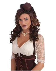 Brown Mini Derby Bowler Hat - Clip on - Steampunk Victorian - One Size