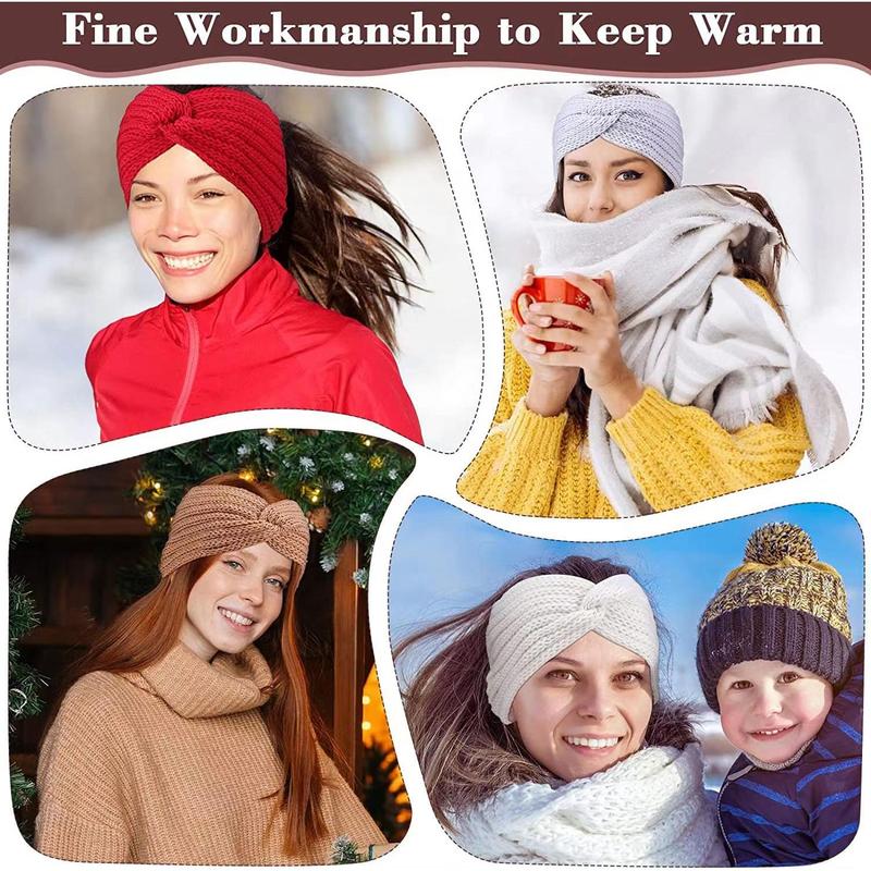 [Best Christmas Gift]  Triple KnotWarmth Ribbed Knit Headband Set-3pcs-4pcs (Classic Neutrals,)