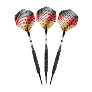 Elkadart Titanium 90% Tungsten Soft Tip Darts Black Titanium Coating Shark Fin Barrel 18 Grams