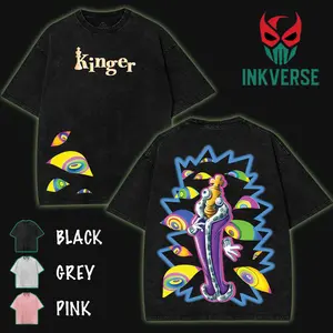 Kinger The Amazing Digital Circus Double Printed Lightweight Acid Washed Tee TV Show Graphic Top Shortsleeve Cotton Gift TShirt, Gift T-Shirt For Movie Lover tees good