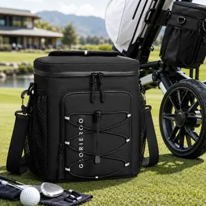 【On Sale】GLORIEROO Golf Cart Cooler Bag, 12-Can Insulated Soft Cooler for Golf Push Cart, Leak-Resistant Golf Cooler with Quick-Access Lid, Water-Resistant Zippers, Multi-Pockets & Shoulder Strap summervibes