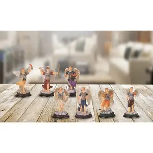 7-PC Miniature Archangels Statue Fantasy Decoration 3"H Myth Figurine