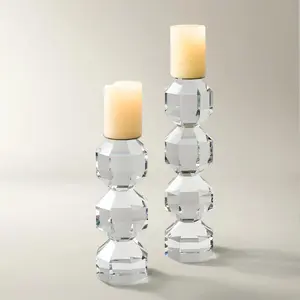 Z Gallerie Chiaro Crystal Pillar Holder Decor Glass