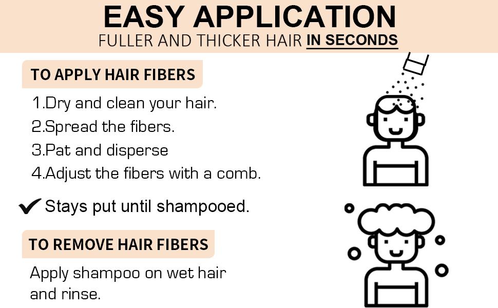 Natural Hair Building Fibers Set for Men and Women Hair Thickening Powder Adds Volume Root Cover Up Root Touch Up (Dark Brown)