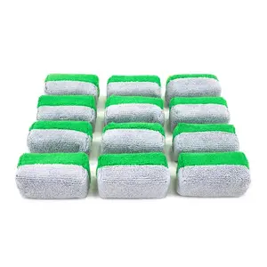 AutoFiber Mini Microfiber Coating Applicator Sponge with Plastic Barrier - 12 pack