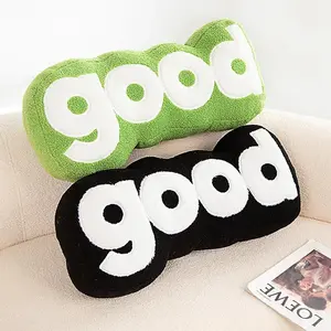 Nordic Elegant Black& WhiteCamellia Flower Cushion Good Words Pillow Stuffed Classic Dot Ball Blossom Chair Sofa Seat Home Decor