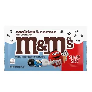 M&M Cookies and Cream Flavor Chocolate Candies - Sharable Size - 1 Bag 2.83 Oz