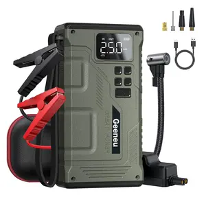 8000A Geeneu Car Jump Starter with Air Compressor, 150PSI Tire Inflator, Portable Car Battery Jump Starter (12.0L Gas/10.0L Diesel), Power Bank, LED Light