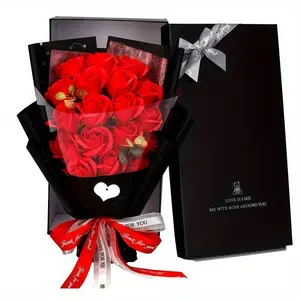 18-pack of artificial roses bouquet for birthday, travel, graduation and party gifts