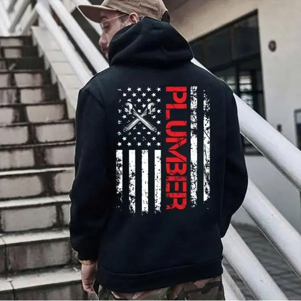 Plumber Patriotic American Flag hoodie, Plumber sweatshirt American Flag, Unisex hoodie Hoodie - Sweatshirt