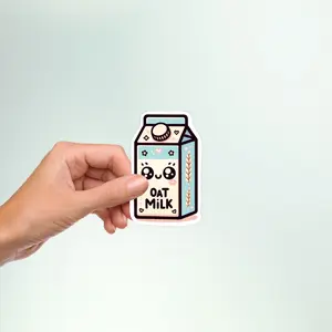 Oat Milk Sticker - 3 Inch Waterproof Vinyl, Gentle Advocacy Bundle, Plant-Based Alternative, Dishwasher Safe, Indoor/Outdoor Use