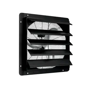 20 in Shutter Exhaust Fan, Aluminum Wall Mounted Shutter Exhaust Fan, 3500 CFM, 1500 RPM High Speed Low Noise Automatic Shutter Attic Fan, Ventilation and Cooling for Greenhouses, Garages, Sheds