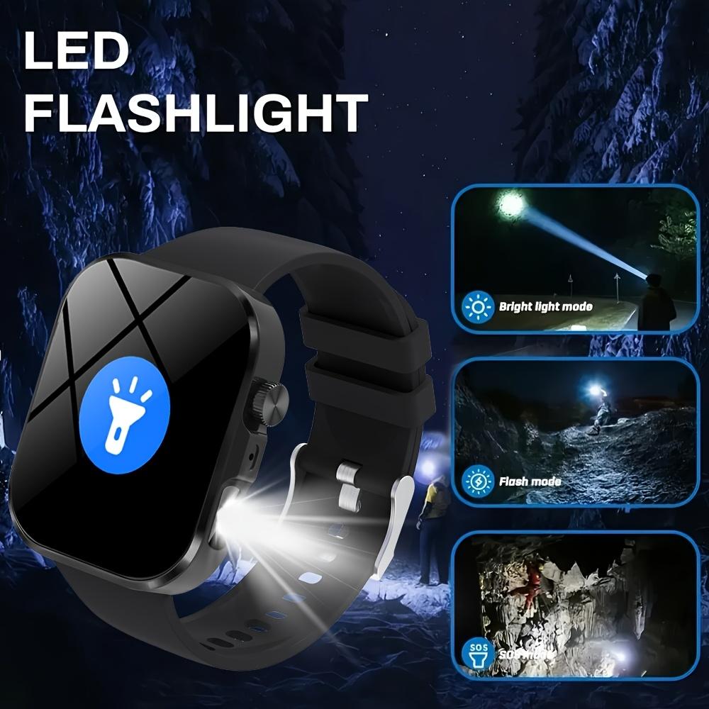 2026 New HD Full-Touch Smartwatch for Men and Women - Wireless Calling/Texting/Multiple Sports Modes/Remote Camera Control/Fitness Tracker/Outdoor LED Lighting, Compatible with Android and iPhone, USB Charging, Alloy Case/Silicone Strap/Metal Strap