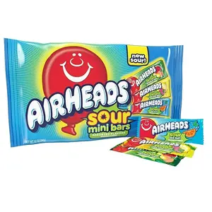 Airheads Mini SOURS Candy Bars, Sour Watermelon Punch, Blue Blast, and Lemon Berry Squeeze 12oz Variety Bag Snack Sweet