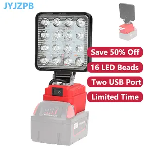 Wireless LED Work Light for Milwaukee M--18 18V Battery w/USB Cordless Outdoor powertools