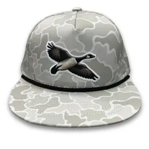 AIX Waterfowl Snapback Rope Hat Flying Duck - Light Green Camo