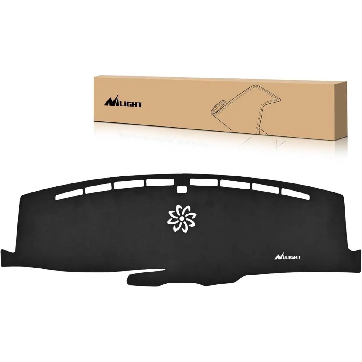 Nilight Suede Material Dash Cover for Ford Explorer 2020, 2021, 2023, 2024 - Custom Fit, Non-Slip Dashboard Mat, Sunshade Glare Protector, Black Car Interior Accessory