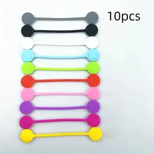 Magnetic Silicone Cable Ties Reusable Multiple Colors, Cable Organizer Ideal for USB Headphones Keychains, Perfect Halloween Christmas Gift, Cord Organizer, Office Desk Accessories