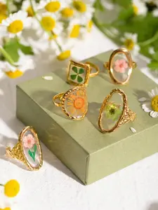 Sunflower & Daisy Design Cuff Ring, Fashion Jewelry for Party, Daily Clothing Decor, Trendy All-match & Exquisite Jewelry for Birthday Gift