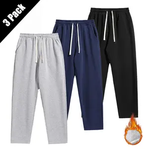 Men's Solid Thermal Lined Drawstring Waist Pants Casual Comfy Loose Fitting Trousers for Fall & Winter Daily Wear Relaxed Fit Menswearfall outfits men Socks Beige Blue Socks Plain men's work pants pantalones para hombre fathersdaygift