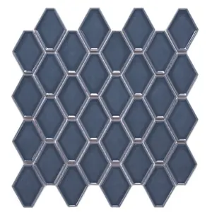 Millennium Slate Blue Clipped Diamond - Hexagonal Design with Metallic Finish
