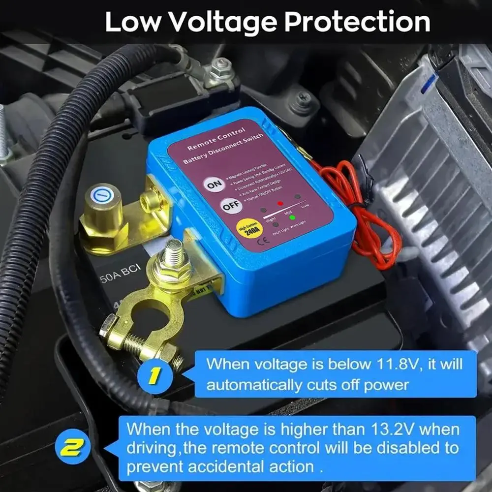 2026 New Battery Disconnect Power Switch 12V 240A Shut Off Cut Off Kill Switch With Remote Control Switch For Car Truck