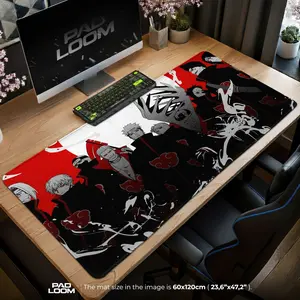 Akatsuki Clan Mouse Pad - Red Cloud Anime Desk Mat, Anime Mouse Pad, Desk Mat, pc accessories.