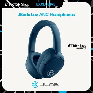 JLab JBuds Lux Active Noise Cancellation Wireless Bluetooth Headphones, Custom EQ, Over-Ear, Be Aware Safety Mode. Foldable, iPhone / Android, Wired